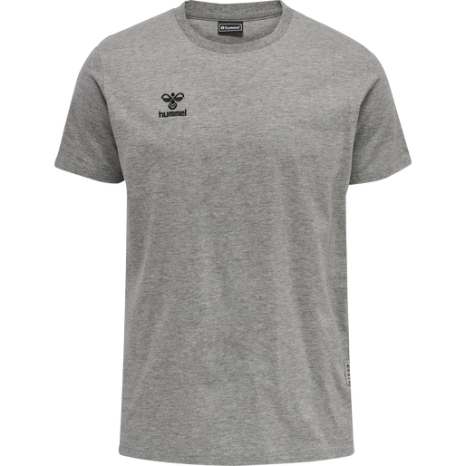 hmlMOVE GRID COTTON T-SHIRT S/S, GREY MELANGE, packshot