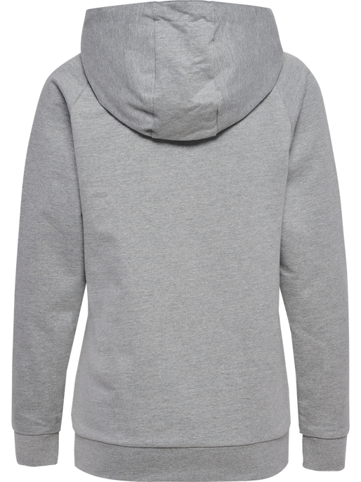 HUMMEL GO COTTON LOGO HOODIE WOMAN, GREY MELANGE, packshot