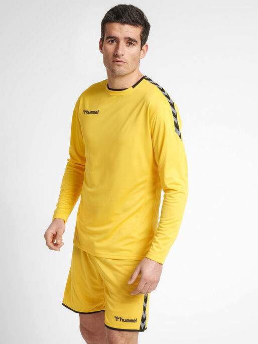 hmlAUTHENTIC POLY JERSEY L/S, SPORTS YELLOW, model
