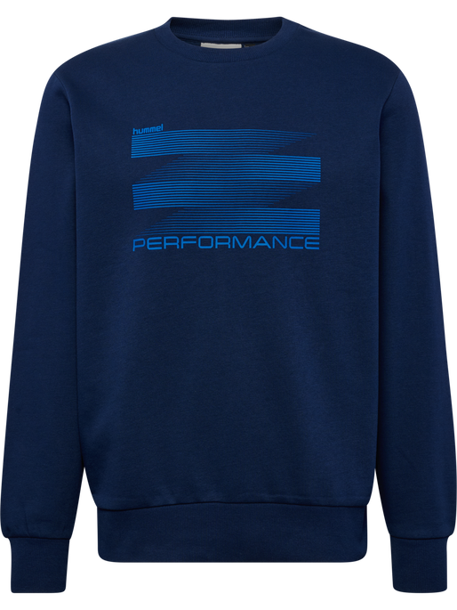 hmlGRAPHIC CREWNECK, DRESS BLUES, packshot