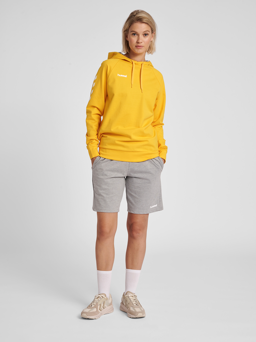 HUMMEL GO COTTON HOODIE WOMAN, SPORTS YELLOW, model