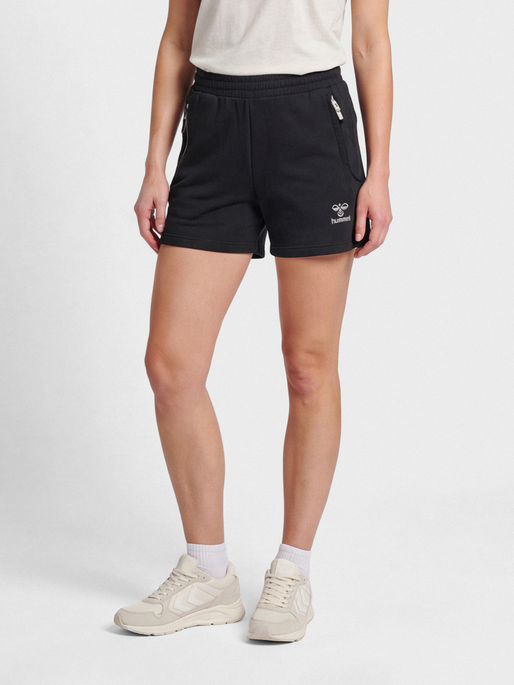hmlMOVE GRID COTTON SHORTS WOMAN, BLACK, model