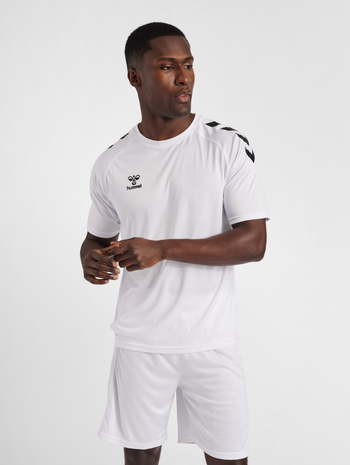 hmlCORE XK CORE POLY T-SHIRT S/S, WHITE, model
