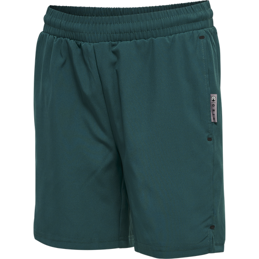 hmlMOVE GRID WOVEN SHORTS KIDS, DEEP TEAL, packshot