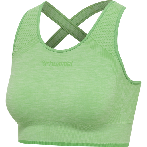 hmlMT UNA SEAMLESS SPORTS TOP, SUMMER GREEN MELANGE, packshot