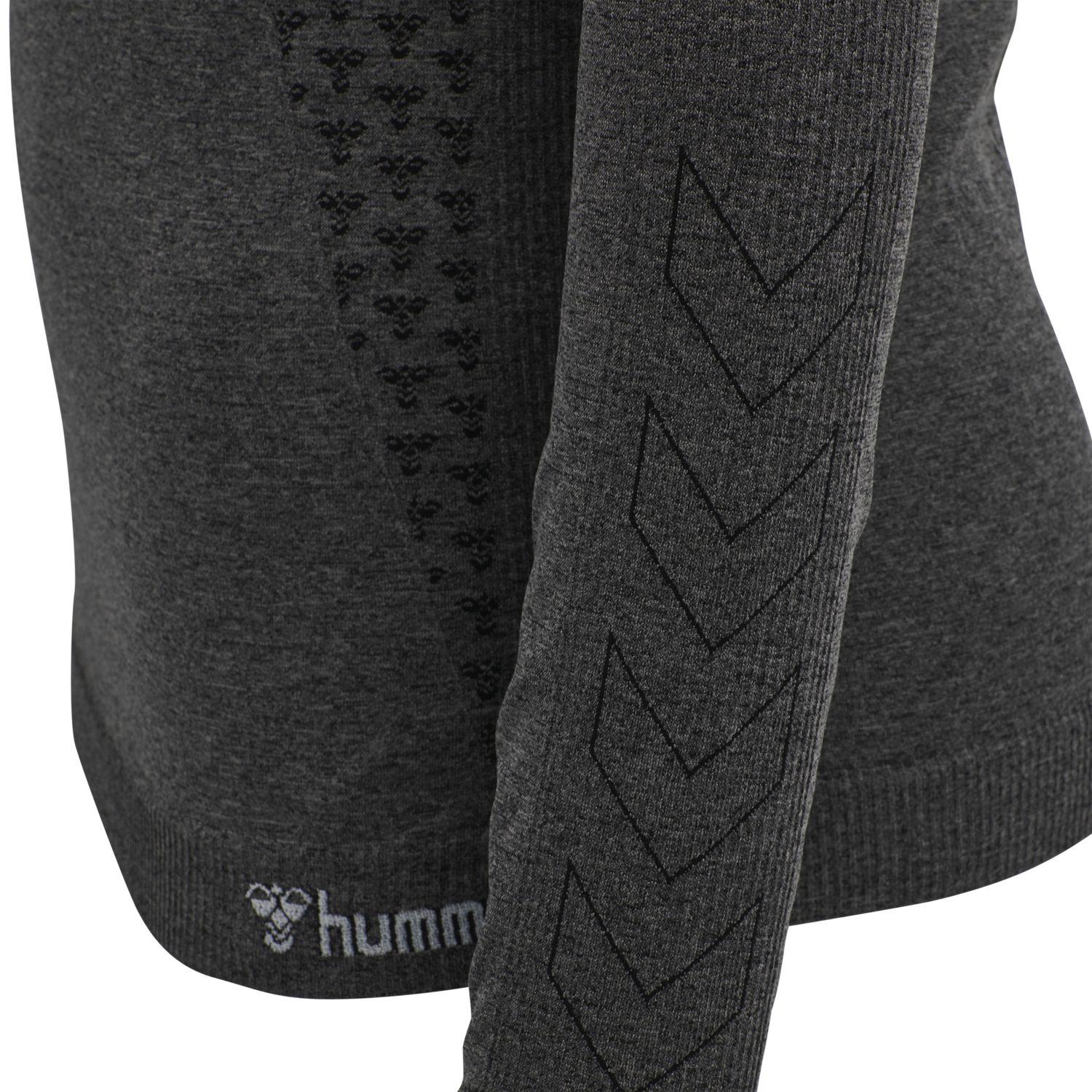 hmlCI SEAMLESS T-SHIRT L/S, BLACK MELANGE, packshot