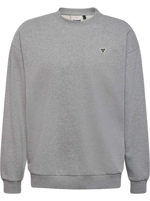 hmlLOOSE CREWNECK BEE, GREY MELANGE, packshot