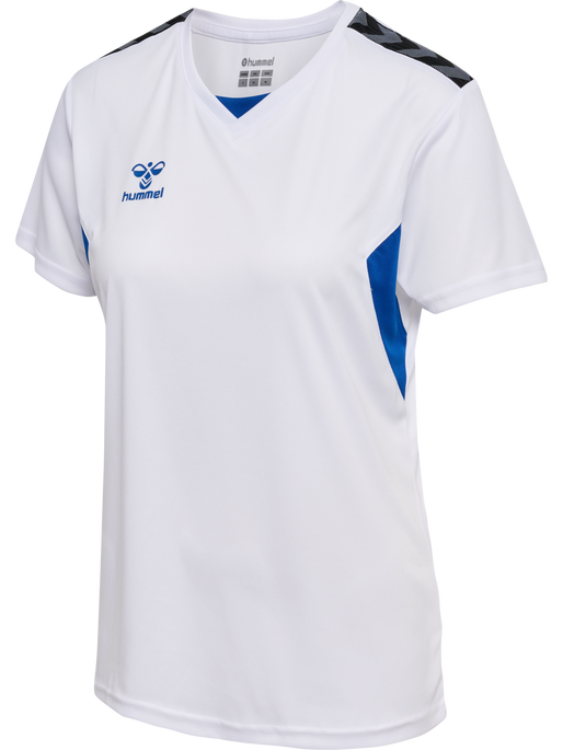 hmlAUTHENTIC PL JERSEY S/S WOMAN, WHITE/TRUE BLUE, packshot