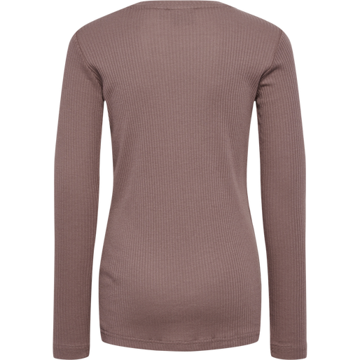 hmlREVE T-SHIRT  L/S, DEEP TAUPE, packshot