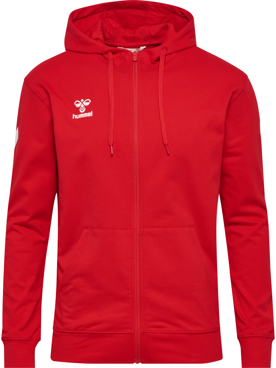 hmlGO 2.0 CHEVRON ZIP HOODIE, TRUE RED, packshot
