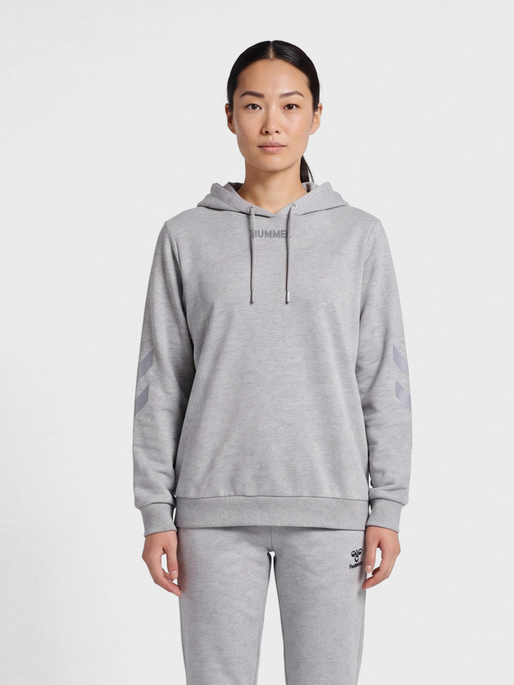 hmlLEGACY WOMAN HOODIE PLUS, GREY MELANGE, model