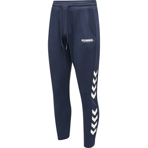 hmlLEGACY POLY TAPERED PANTS, BLUE NIGHTS/WHITE, packshot