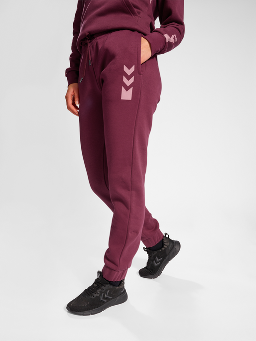 kravle Ja Beskatning hummel ACTIVE SWEATPANTS WOMAN - BURGUNDY | hummelsport.de