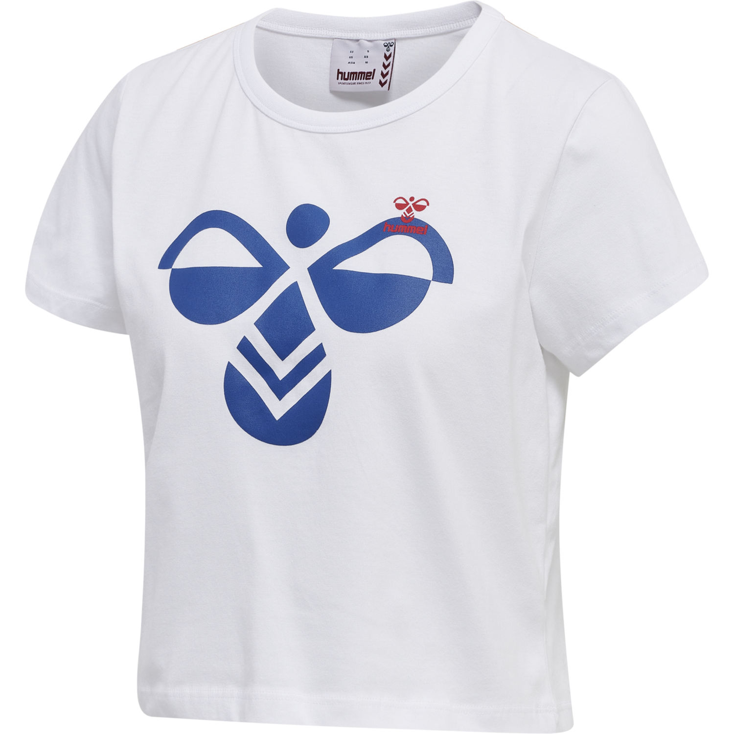 hmlIC TEXAS CROPPED T-SHIRT, WHITE/TRUE BLUE, packshot