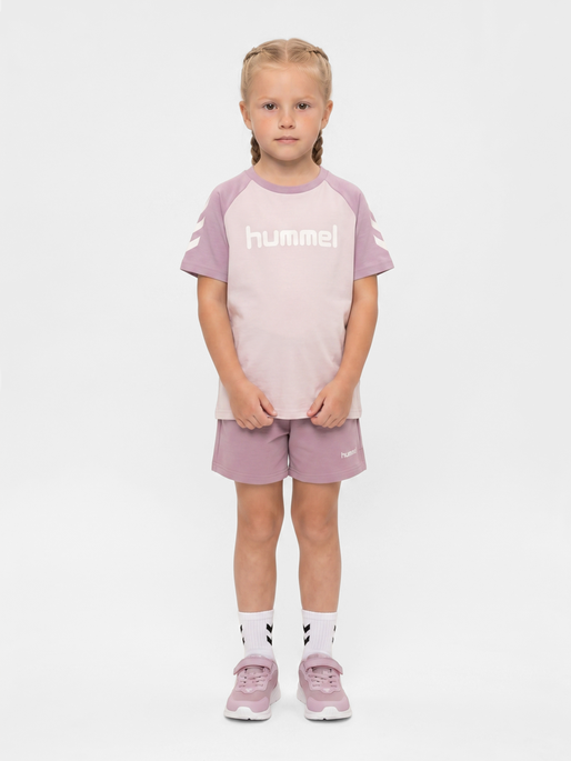 hmlJR LOGO T-SHIRT S/S, SEA FOG, model