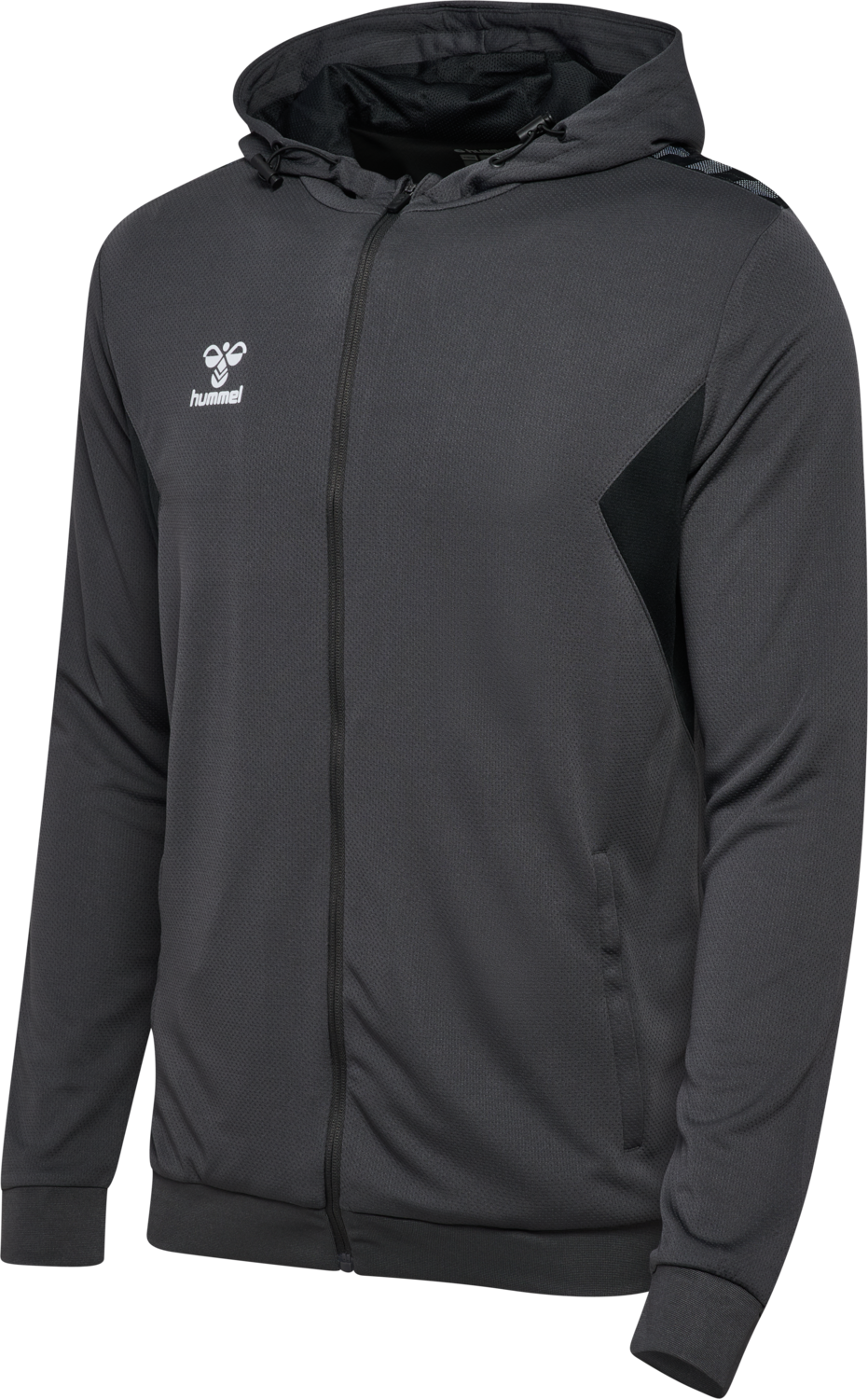 hmlAUTHENTIC PL ZIP HOODIE, ASPHALT, packshot