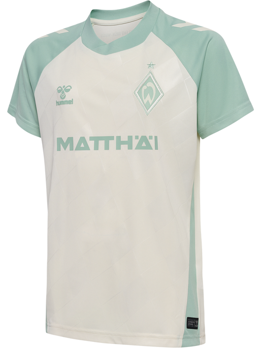 WER 24/25 AWAY JERSEY S/S KIDS, MARSHMELLOW/SILT GREEN, packshot