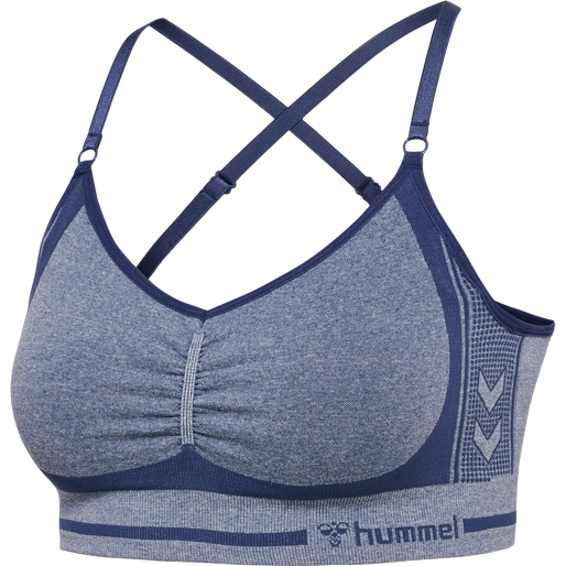 hmlMT LULU SEAMLESS SCRUNCH BRA, INSIGNIA BLUE MELANGE, packshot