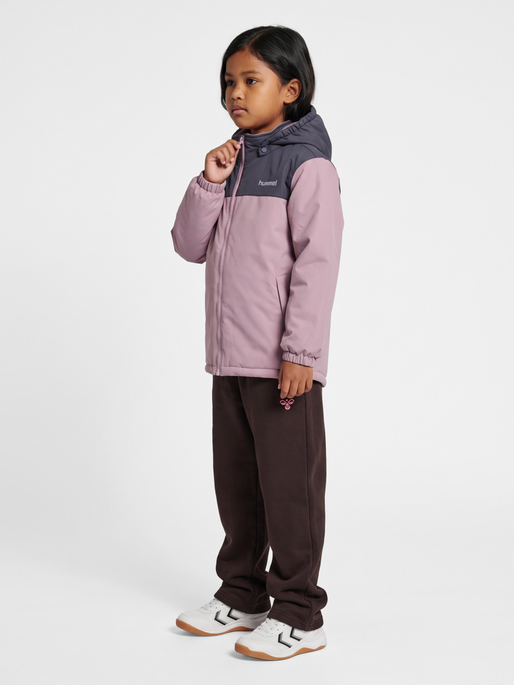 hmlJR BLOCK JACKET WP, SEA FOG, model