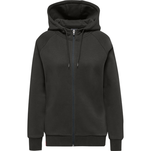 hmlRED HEAVY ZIP HOODIE WOMAN, RAVEN, packshot