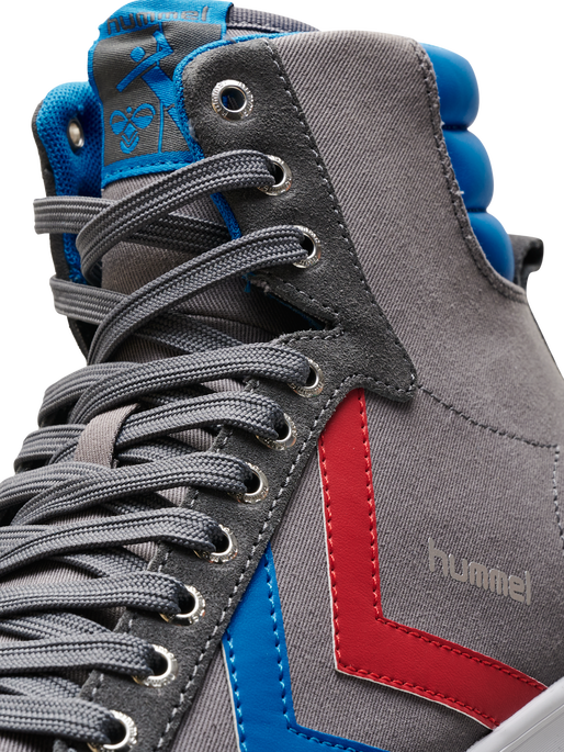 HUMMEL SLIMMER STADIL HIGH, CASTLEROCK/RIBBONRED/BRIL BLUE, packshot