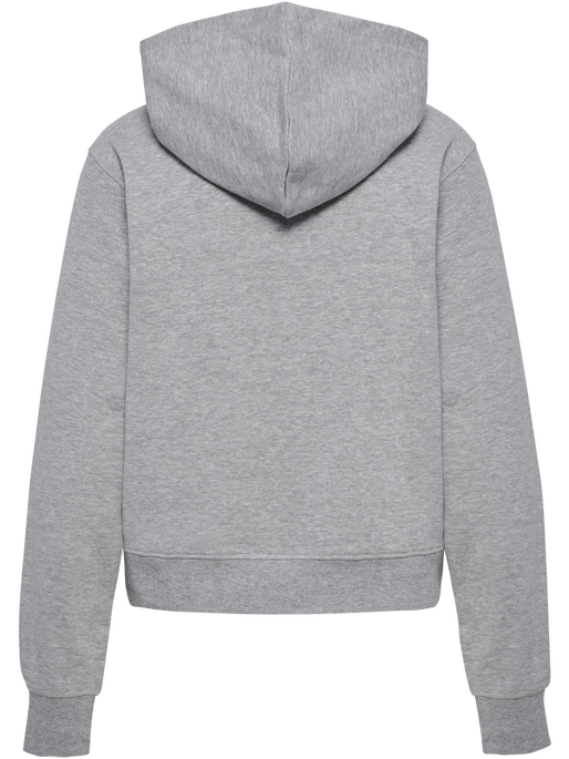 hmlELEMENTAL SHORT HOODIE WOMAN, GREY MELANGE, packshot