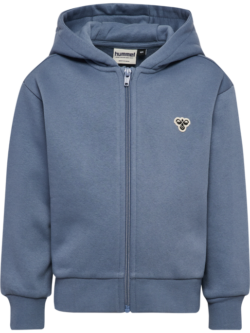 hmlJR LOOSE ZIP HOODIE BEE, FLINT STONE hmlJR LOOSE ZIP HOODIE BEE, FLINT STONE, packshot