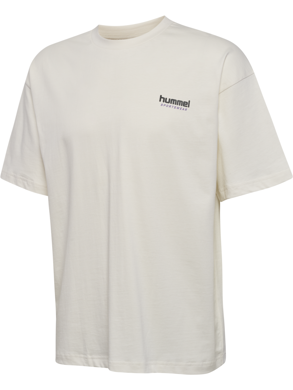 hmlLOOSE T-SHIRT S/S WHISTLE, BLANC DE BLANC/ROYAL PURPLE, packshot