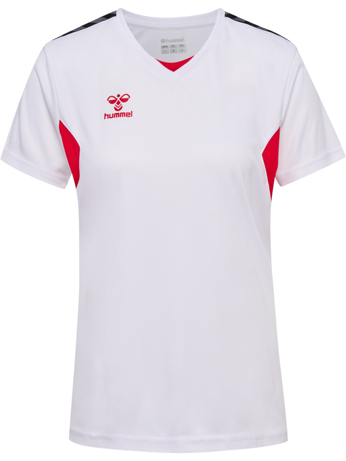 hmlAUTHENTIC PL JERSEY S/S WOMAN, WHITE/TRUE RED, packshot