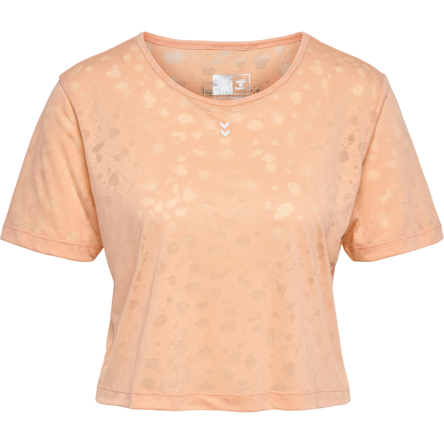 hmlMT IRIS BURNOUT CROP T-SHIRT, ALMOST APRICOT, packshot