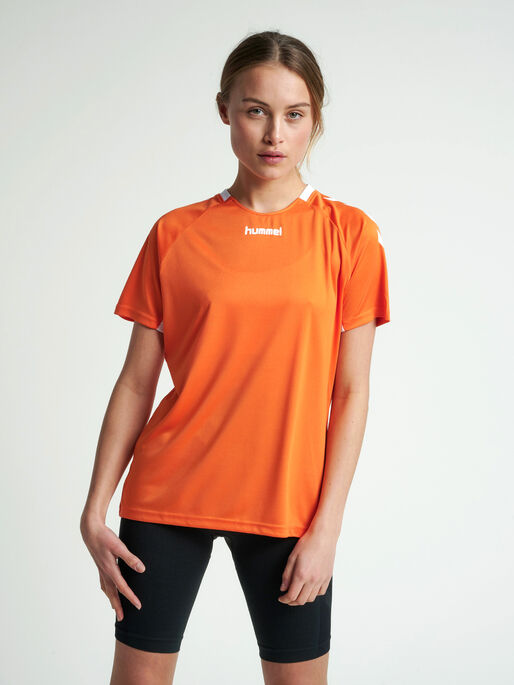 CORE TEAM JERSEY WOMAN S/S, TANGERINE, model
