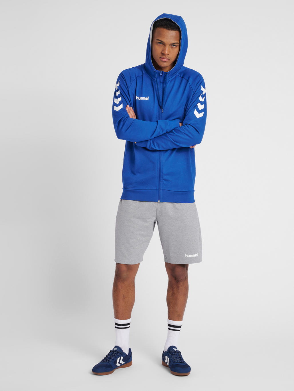 hummel GO COTTON ZIP HOODIE TRUE BLUE hummelsport