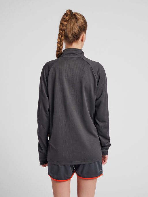 hmlAUTHENTIC WOMEN POLY ZIP JACKET, ASPHALT, model