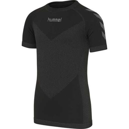 HUMMEL FIRST SEAMLESS JERSEY S/S K, BLACK, packshot