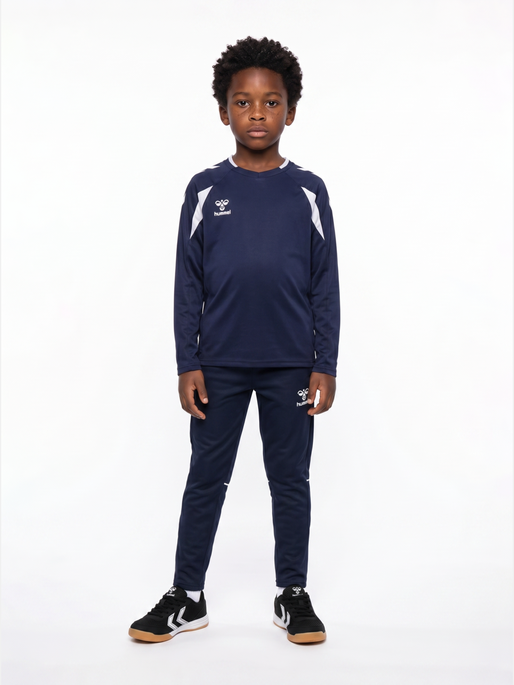 hmlCORE 2.0 TRAINING PANTS KIDS, MARINE/WHITE, model