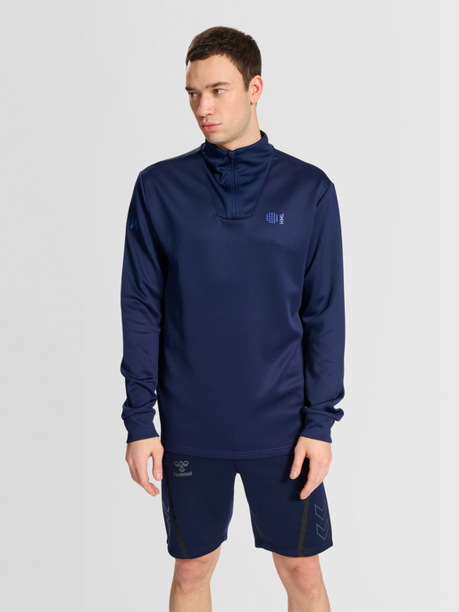 hmlCOURT HALF ZIP L/S, MARINE, model