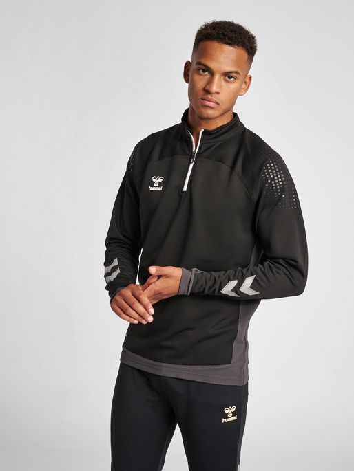 hmlLEAD HALF ZIP, BLACK, model