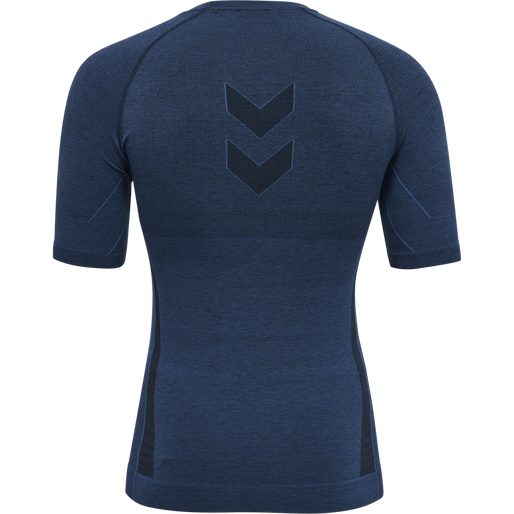 hmlTE MIKE SEAMLESS T-SHIRT, INSIGNIA BLUE/BLACK MELANGE, packshot