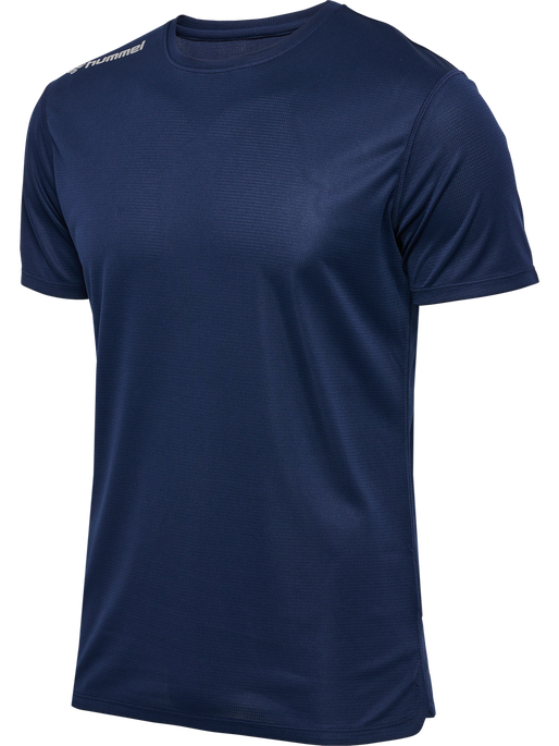 hmlRUN JERSEY S/S, BLACK IRIS, packshot