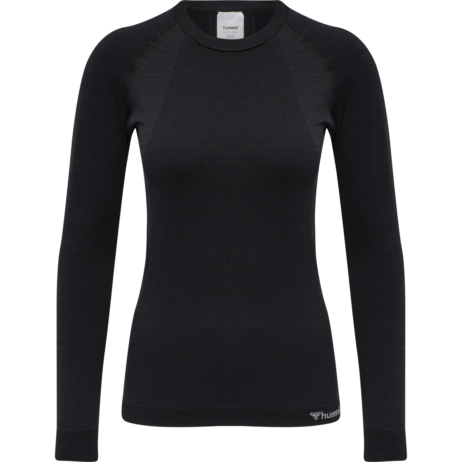 hmlCLEA SEAMLESS T-SHIRT L/S, BLACK MELANGE, packshot