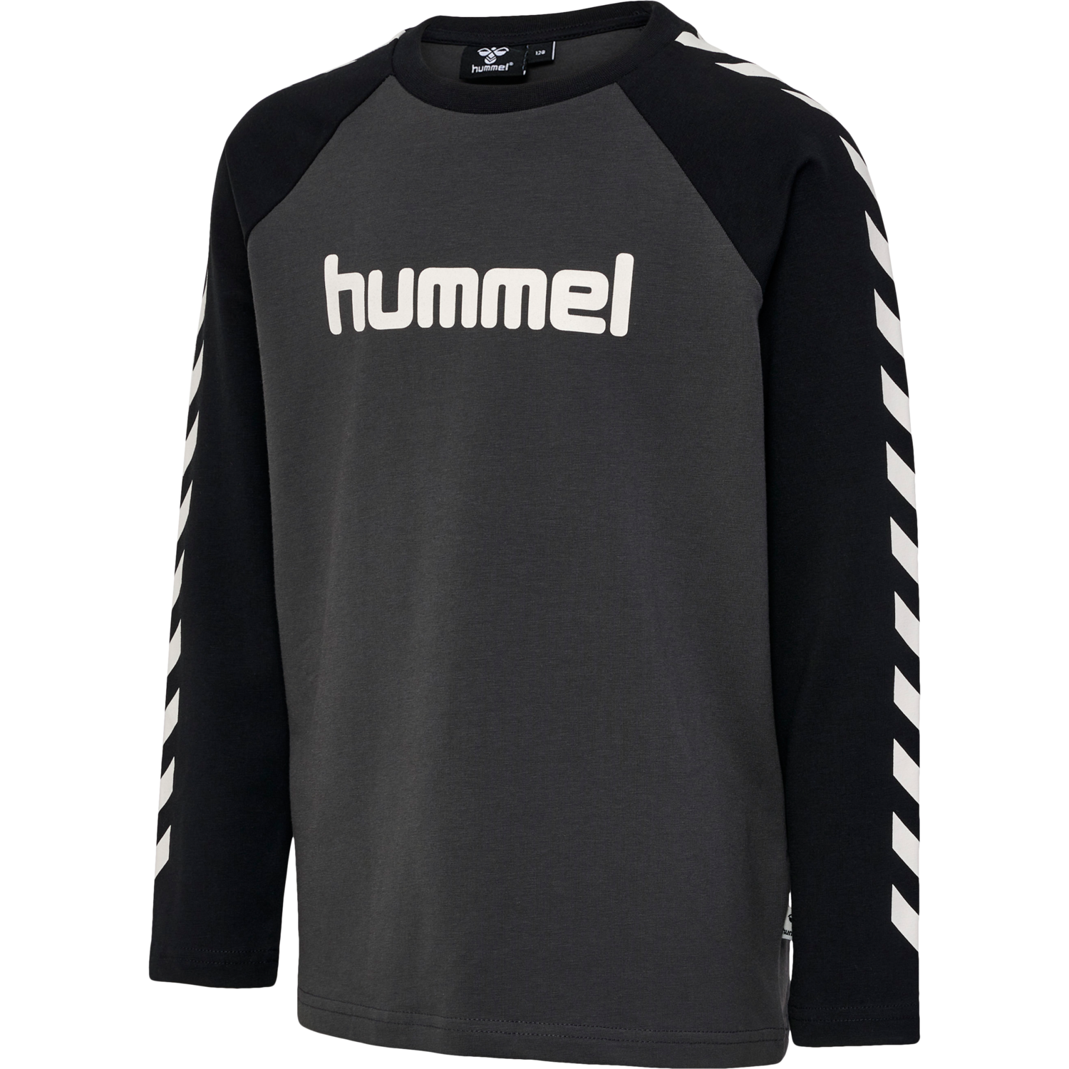hmlBOYS T-SHIRT L/S, ASPHALT, packshot