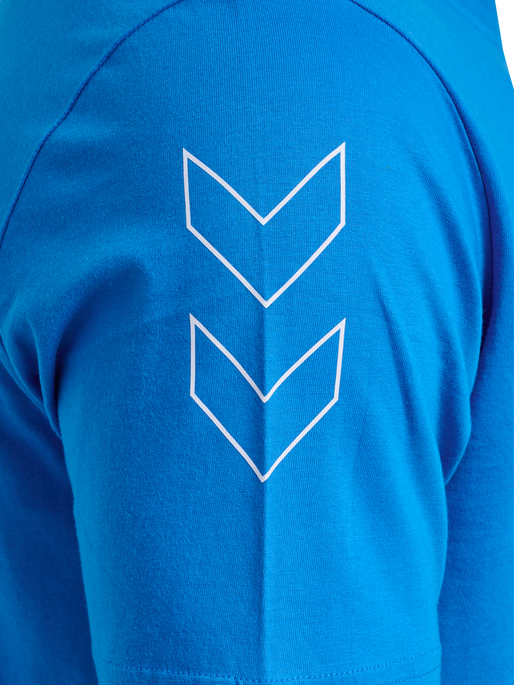 hmlELEMENTAL CHEVRON COTTON TEE, INDIGO BUNTING, packshot