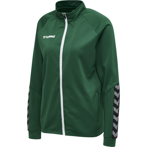 hmlAUTHENTIC WOMEN POLY ZIP JACKET, EVERGREEN, packshot