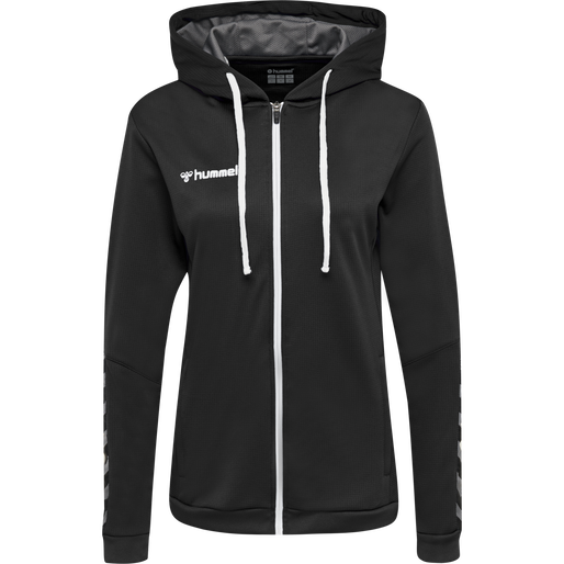 hmlAUTHENTIC POLY ZIP HOODIE WOMAN, BLACK, packshot