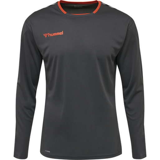 hmlAUTHENTIC POLY JERSEY L/S, ASPHALT, packshot