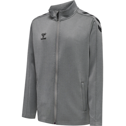 hmlCORE XK POLY ZIP SWEAT KIDS, GREY MELANGE, packshot