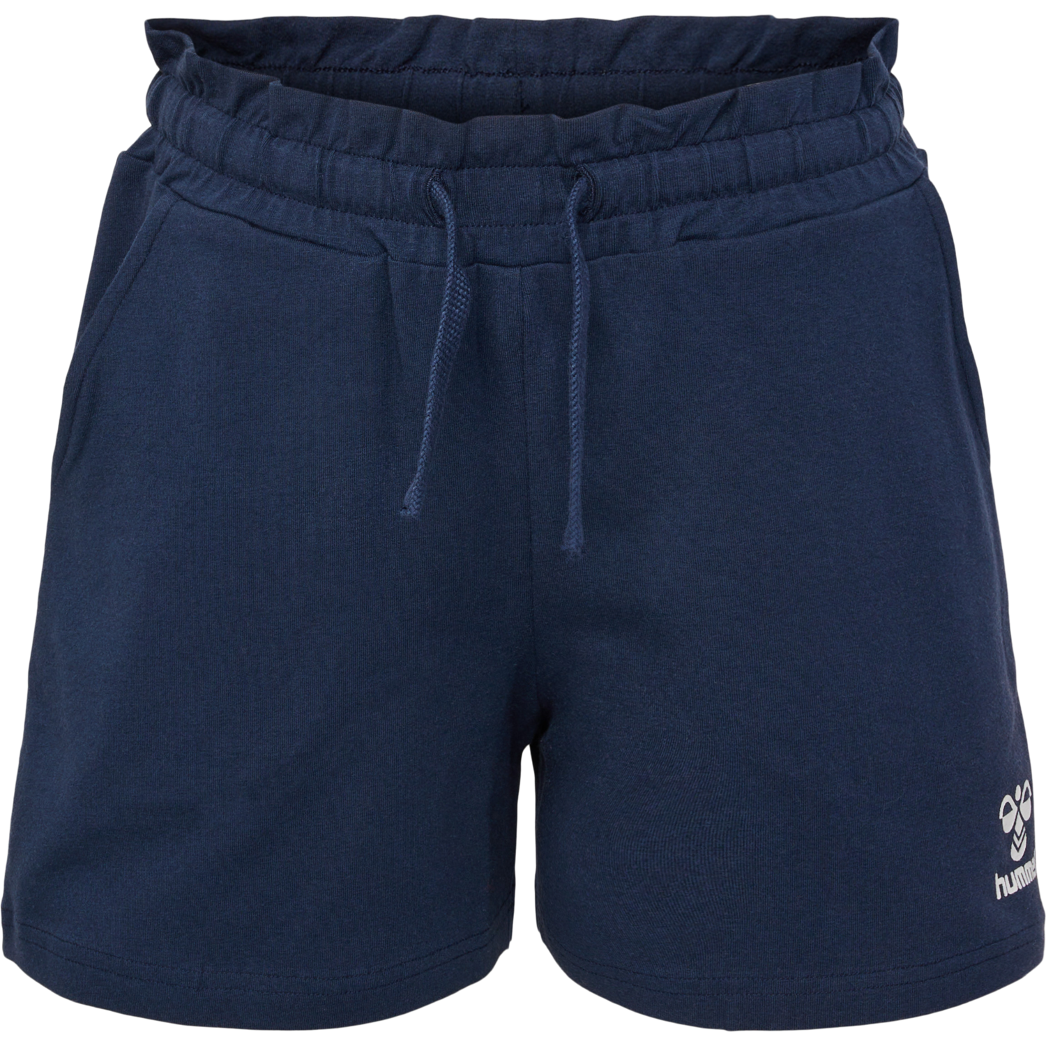 hmlFLOWY RUFFLE SHORTS, BLACK IRIS, packshot