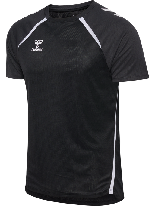 hmlLEAD 2.0 JERSEY S/S, BLACK/ASPHALT, packshot