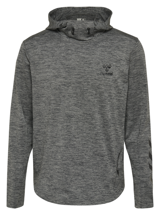 hmlASTON HOODIE, DARK GREY MELANGE, packshot