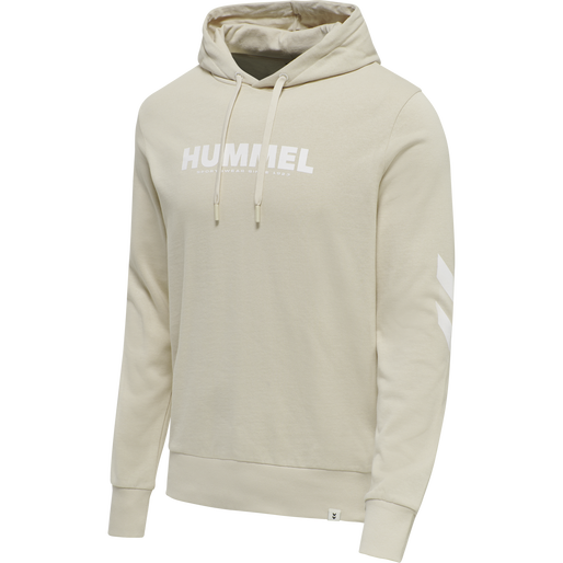hmlLEGACY LOGO HOODIE, PUMICE STONE, packshot